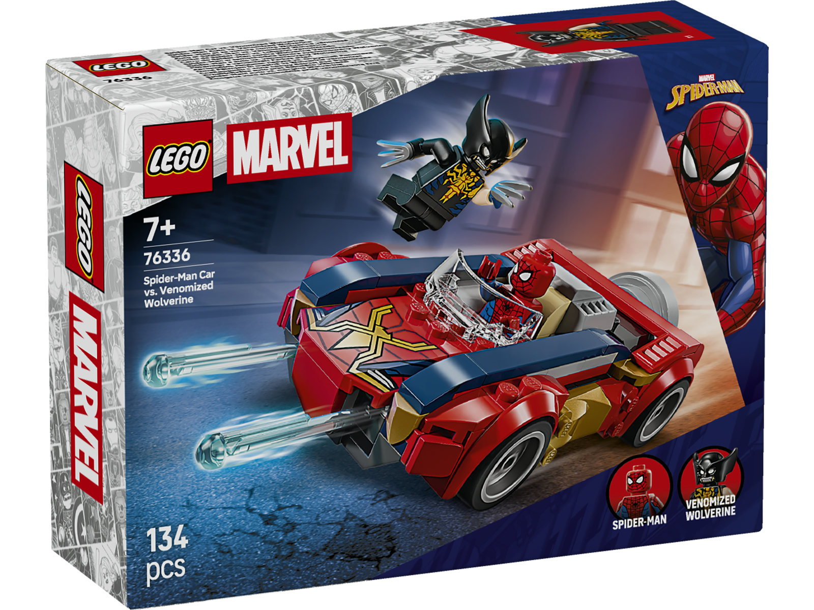 LEGO® Super Heroes 76336 - Spider-Man Auto vs. Venomized Wolverine