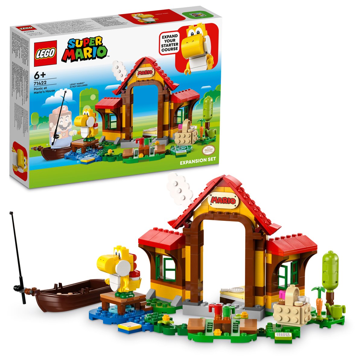 LEGO 71422 LEGO® Super Mario 71422 - Picknick bei Mario – Erweiterungsset – Box & Produkt