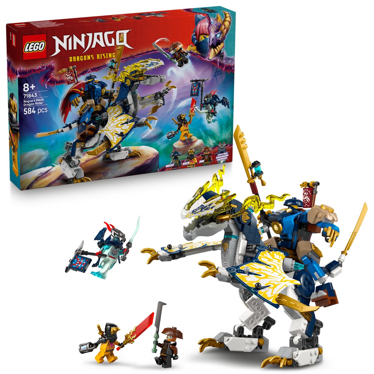 LEGO 71843 LEGO® Ninjago 71843 - Rogues Mech-Drachenreiter – Box & Produkt
