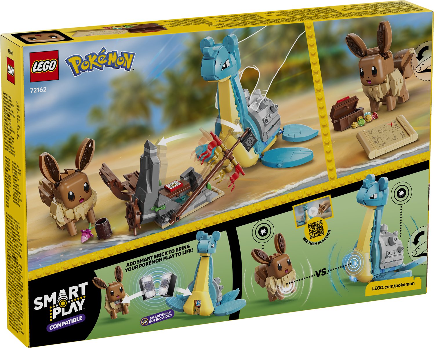 LEGO 72162 LEGO® Pokémon™ 72162 - SMART Play™: Evoli und Lapras auf Schatzsuche – Verpackung hinten