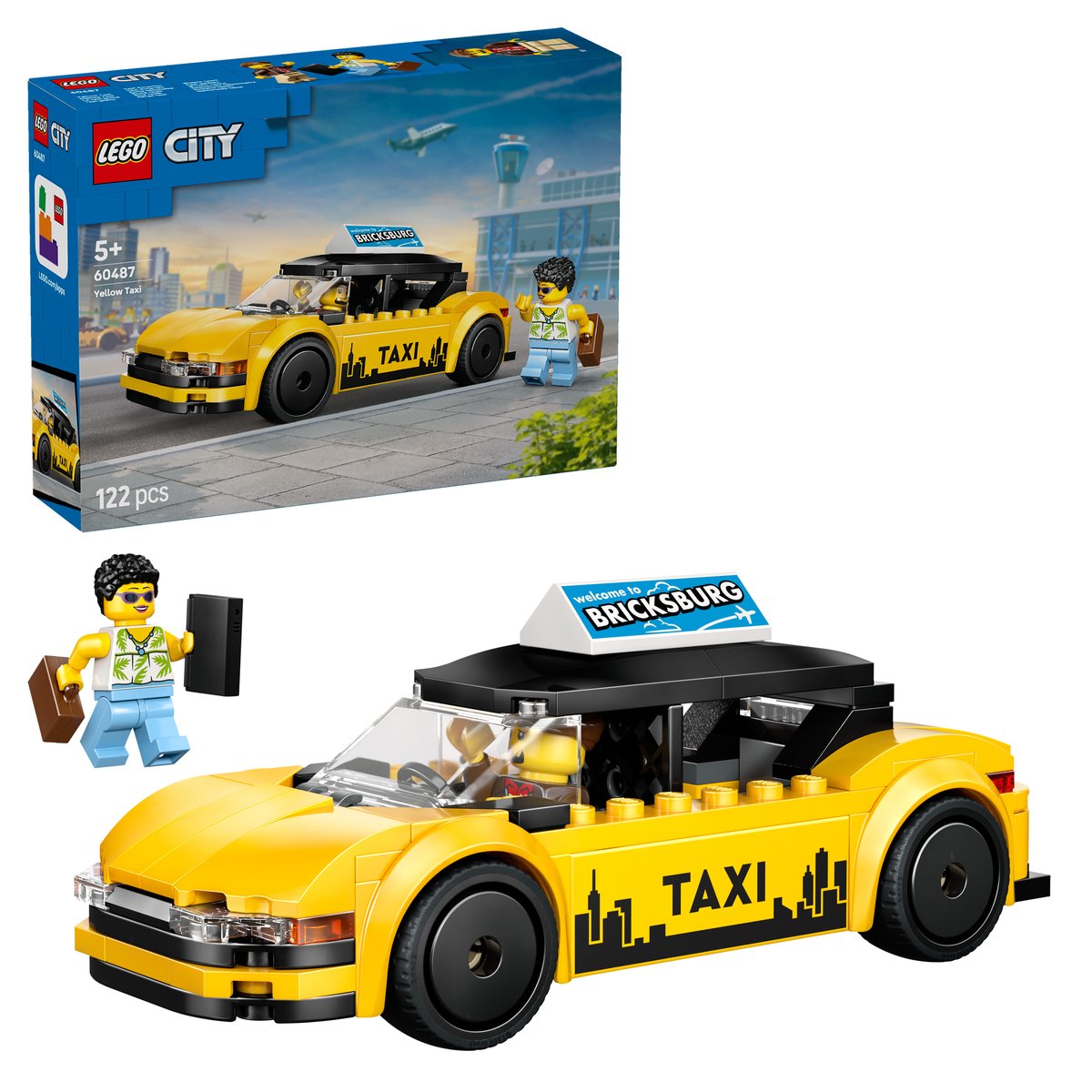 LEGO 60487 LEGO® City 60487 - Gelbes Taxi – Box & Produkt