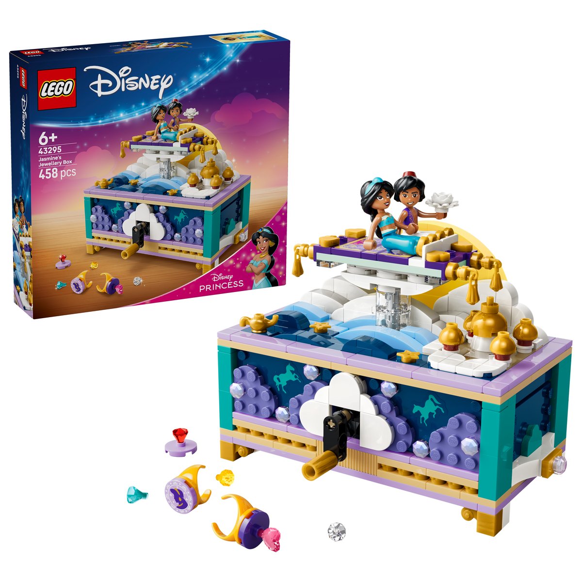 LEGO 43295 LEGO® ǀ Disney Princess 43295 - Jasmins Schmuckkästchen – Box & Produkt