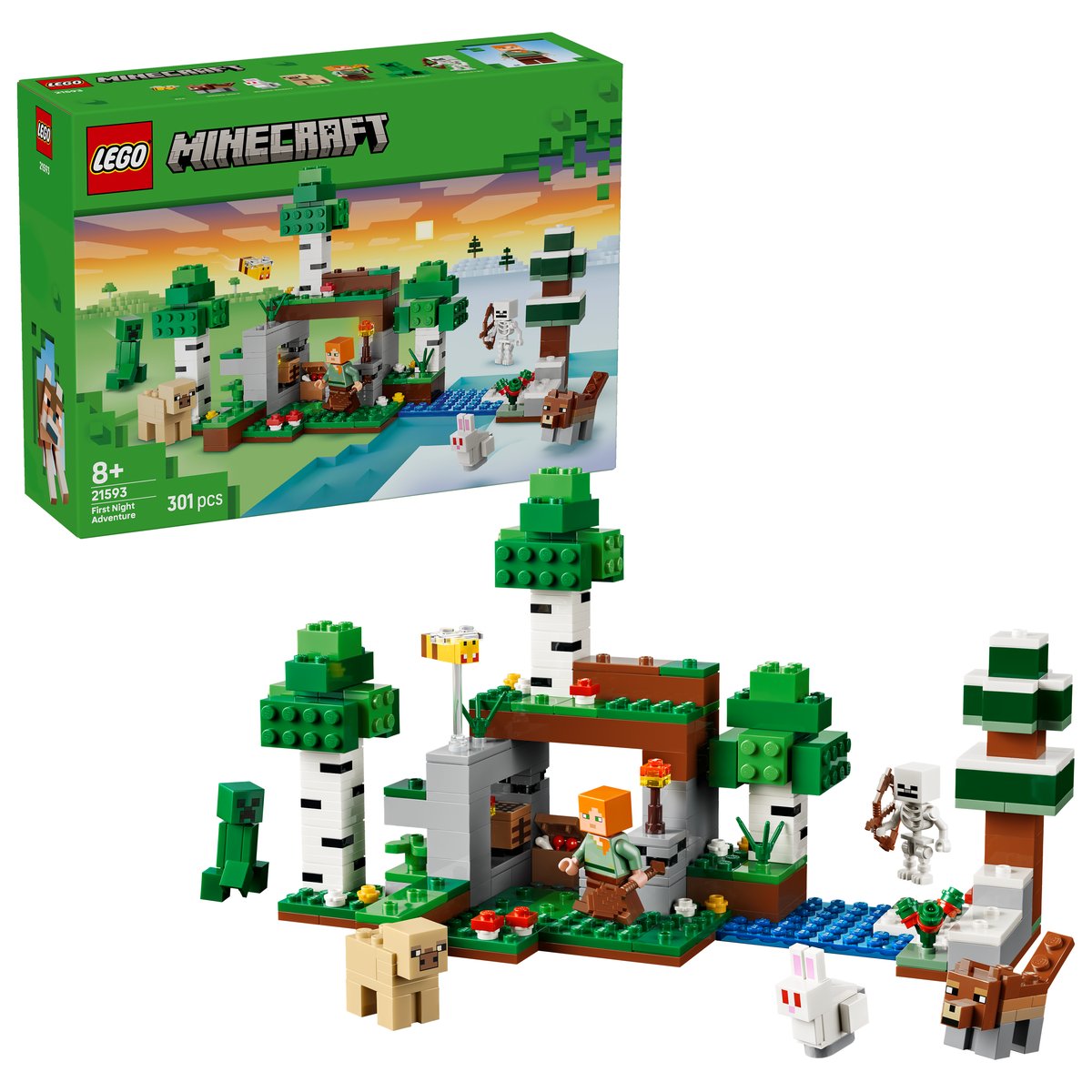 LEGO 21593 LEGO® Minecraft® 21593 - Erstes Abenteuer in der Nacht – Box & Produkt