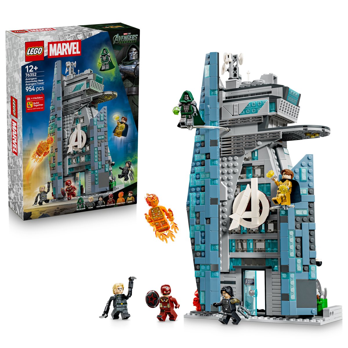 LEGO 76352 LEGO® Super Heroes Marvel 76352 - Avengers: Doomsday Neuer Avengers Tower – Box & Produkt