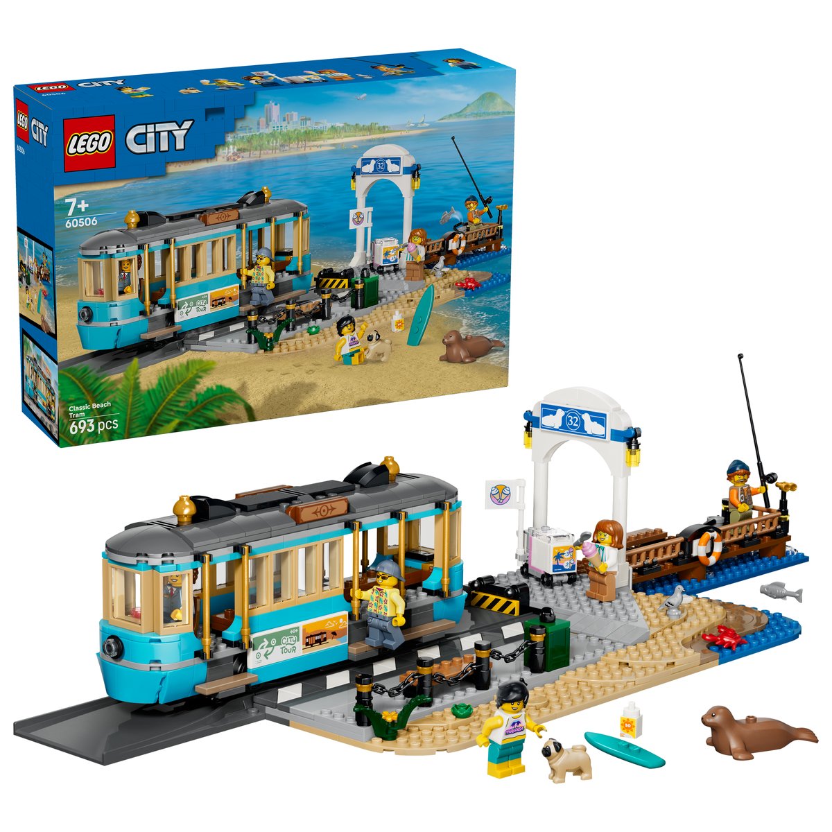 LEGO 60506 LEGO® City 60506 - Klassische Strandstraßenbahn – Box & Produkt