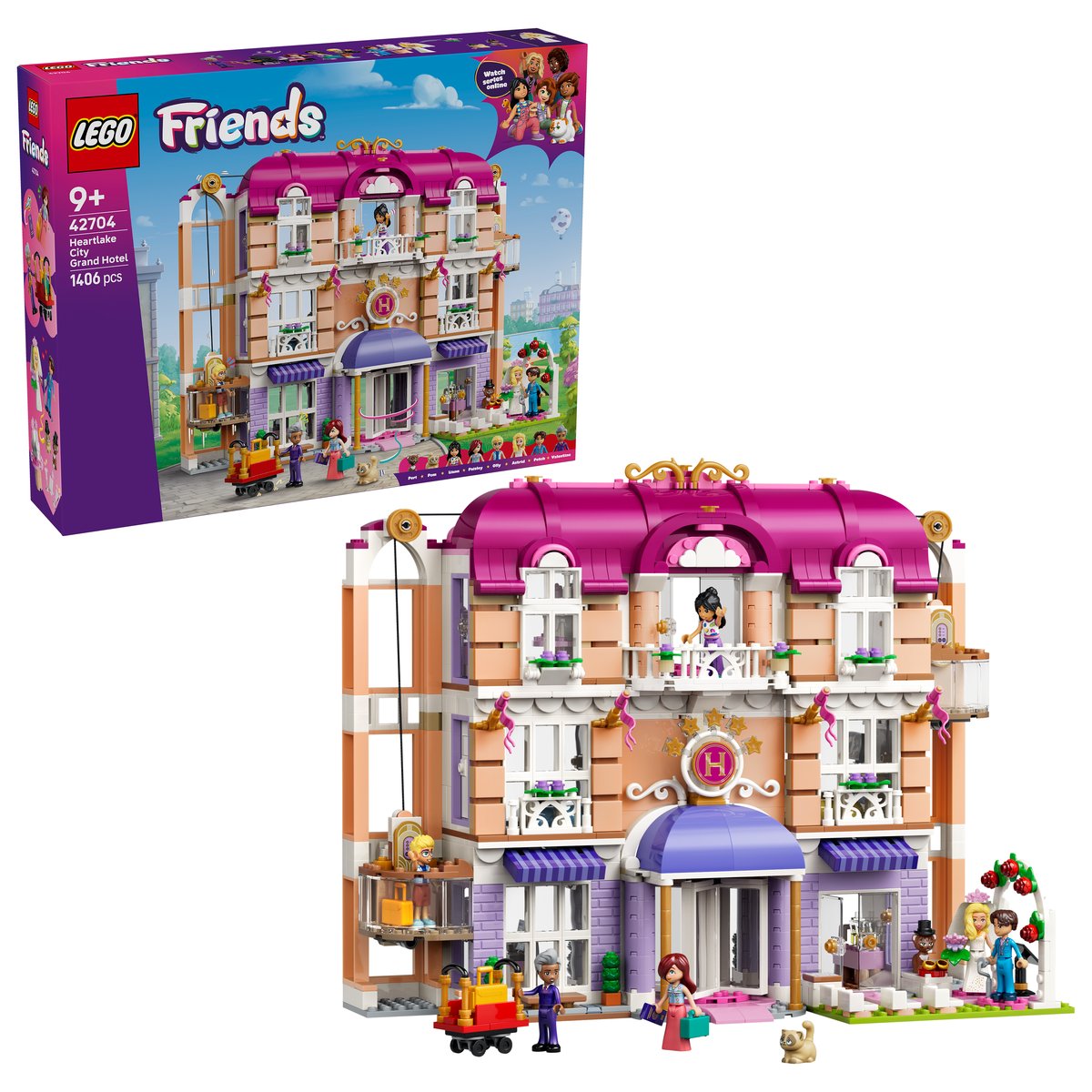LEGO 42704 LEGO® Friends 42704 - Das Grandhotel von Heartlake City – Box & Produkt