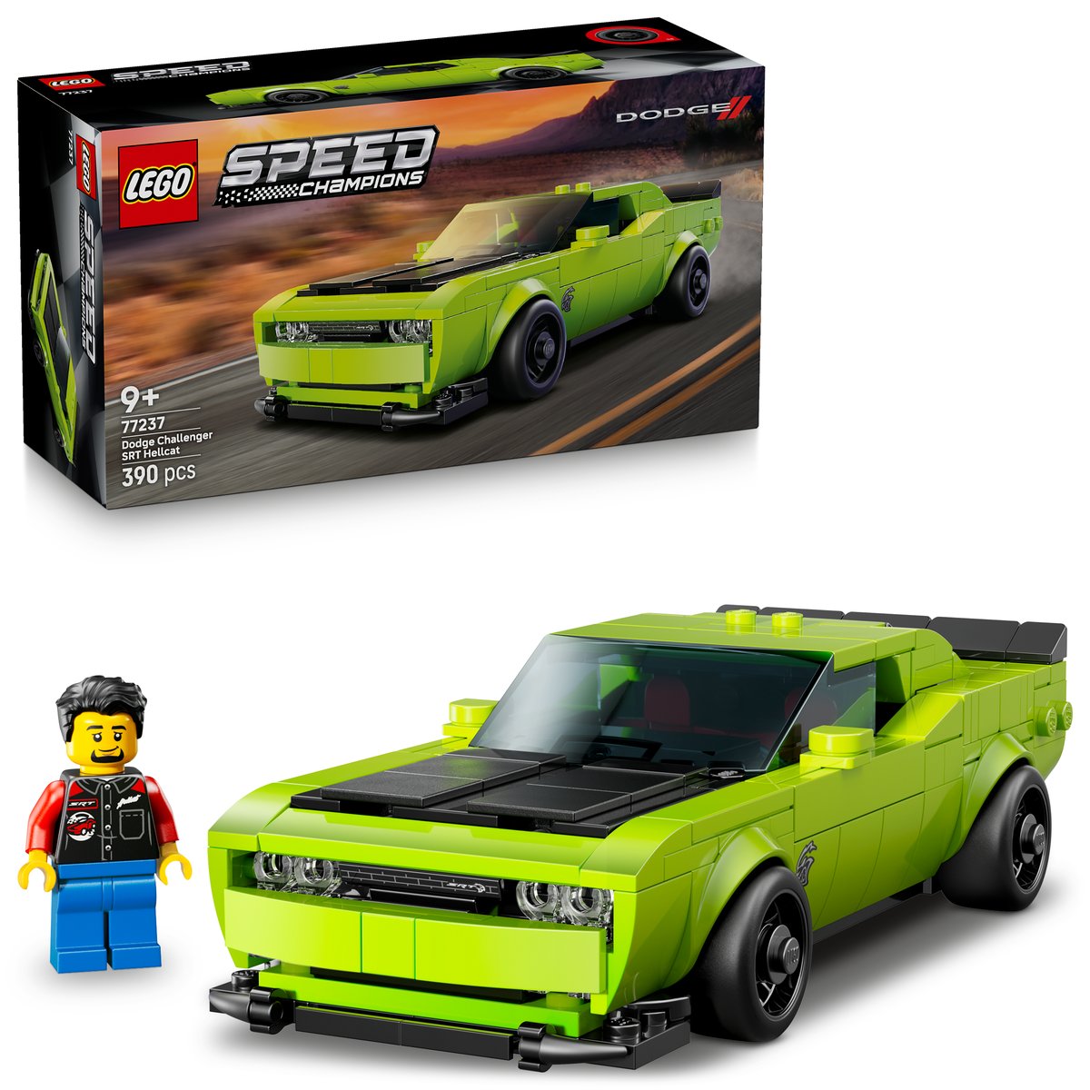 LEGO 77237 LEGO® Speed Champions 77237 - Dodge Challenger SRT Hellcat Sportwagen – Box & Produkt