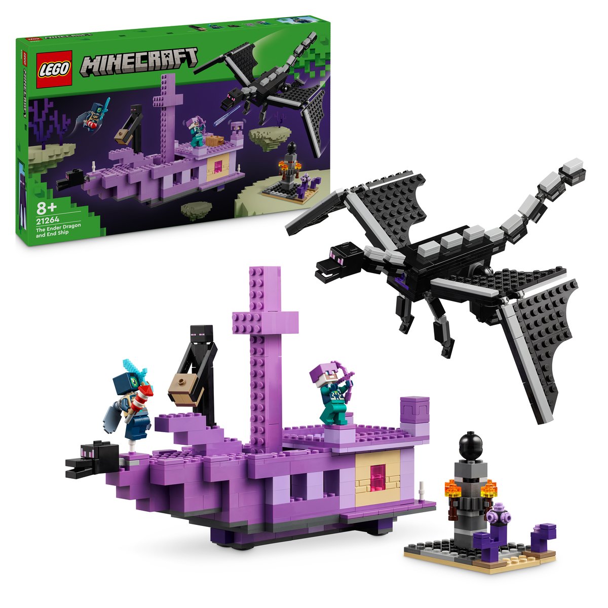 LEGO 21264 LEGO® Minecraft 21264 - Der Enderdrache und das Endschiff – Box & Produkt