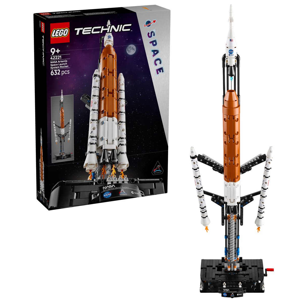 LEGO 42221 LEGO® Technic 42221 - NASA Artemis SLS-Schwerlastrakete – Box & Produkt