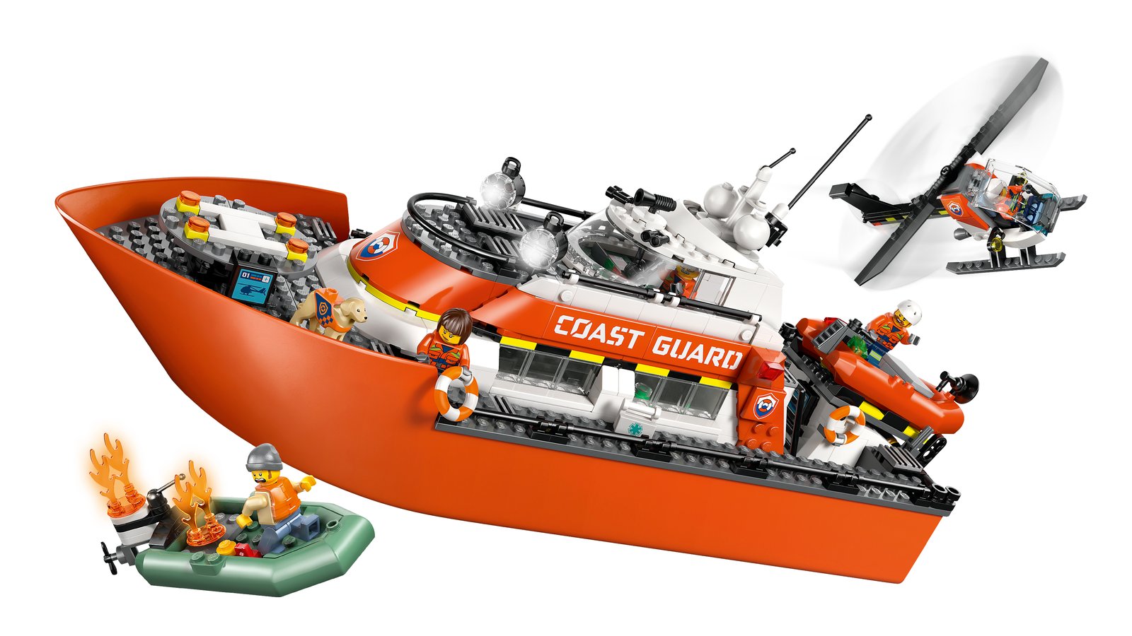 LEGO 60504 LEGO® City 60504 - Rettungsboot der Küstenwache mit Hubschrauber – Primaeres Produktbild