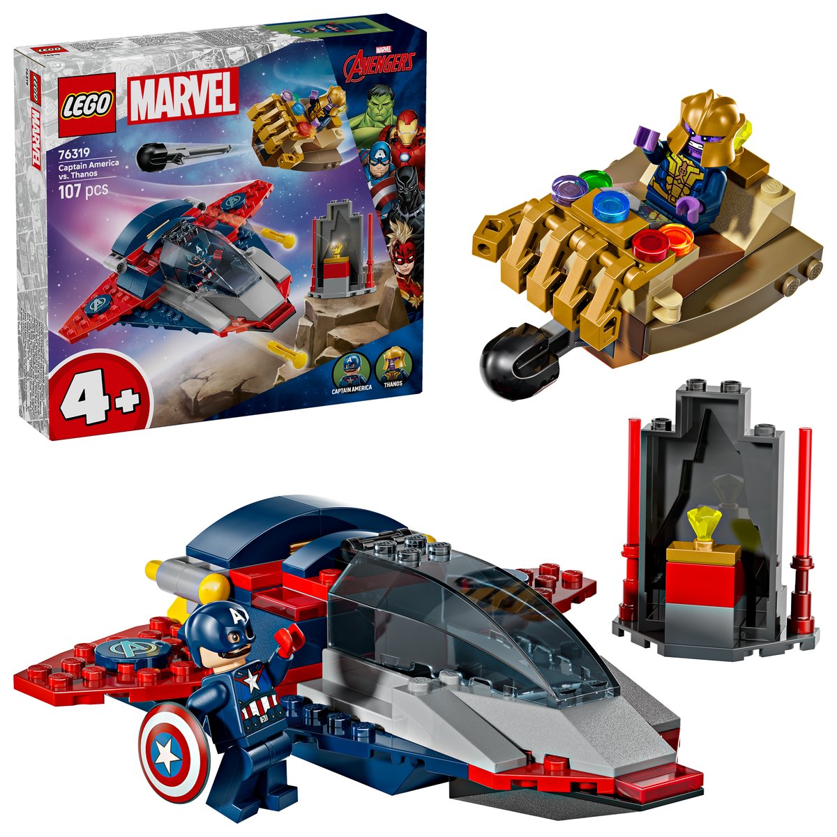 LEGO 76319 LEGO® Super Heroes 76319 - Captain America vs. Thanos – Box & Produkt