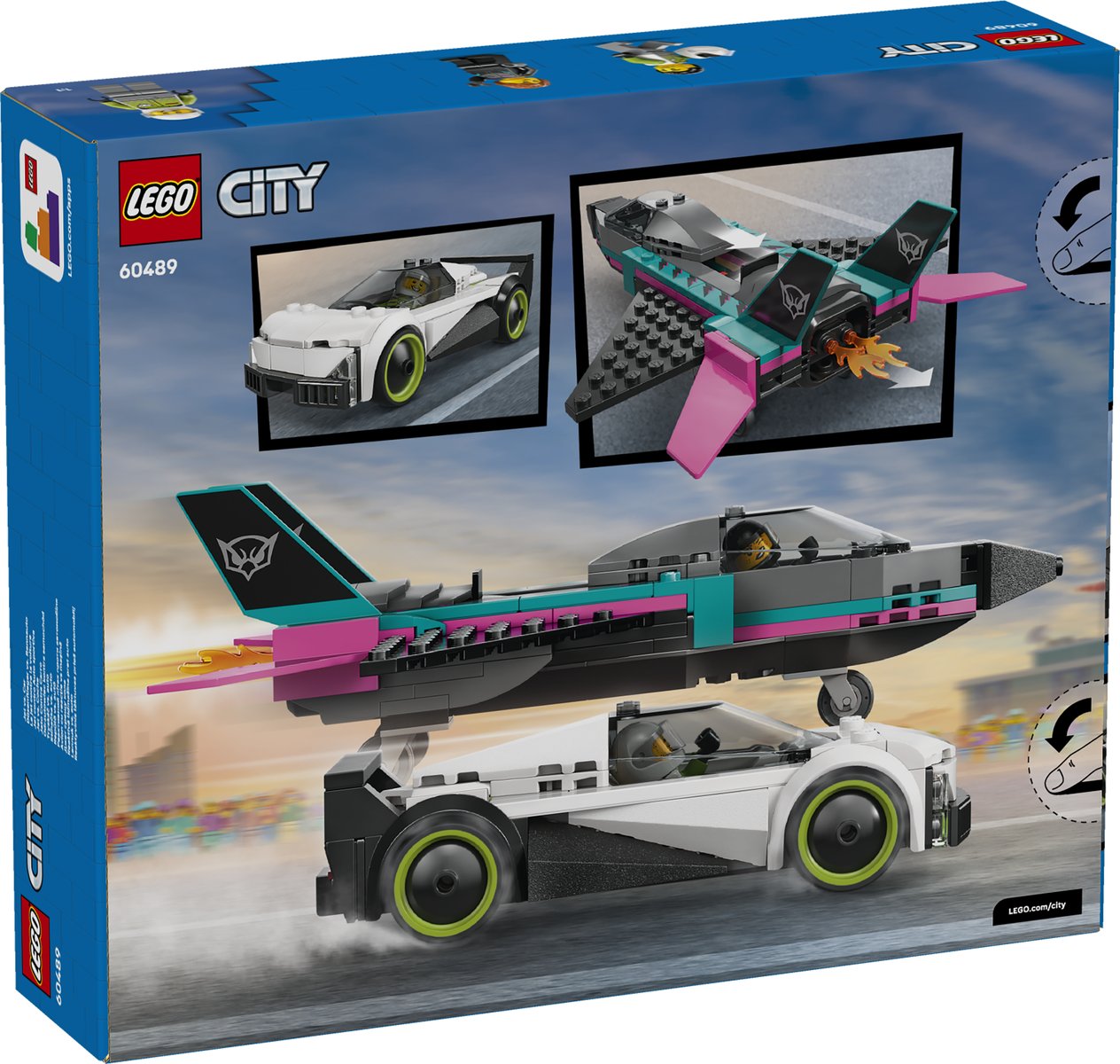 LEGO 60489 LEGO® LEGO City 60489 - Düsenflieger vs. Rennauto – Verpackung hinten