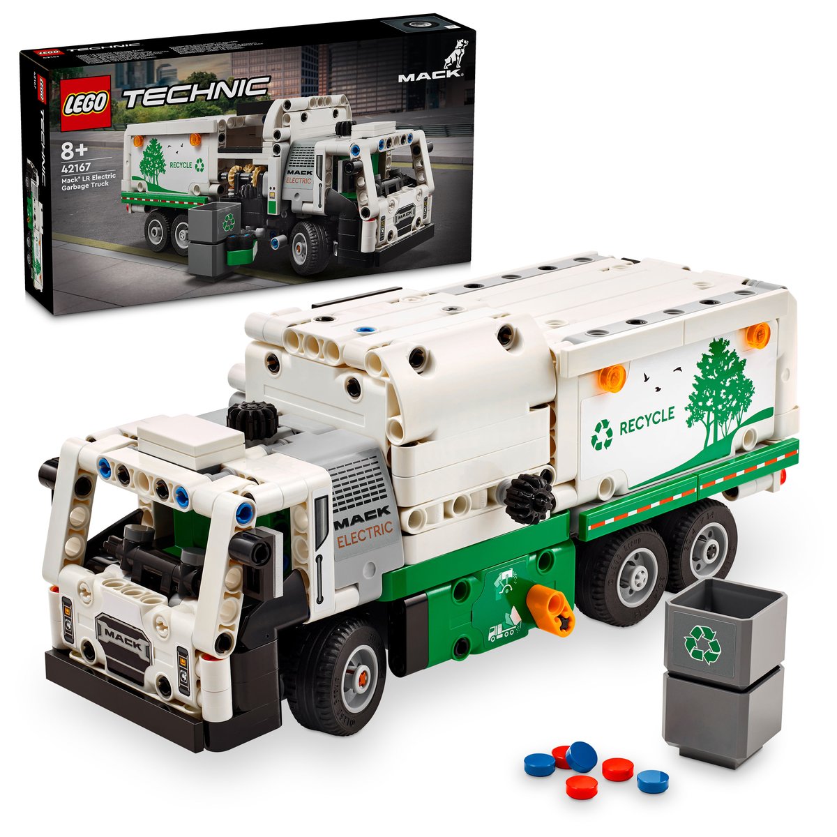 LEGO 42167 LEGO® Technic 42167 - Mack® LR Electric Müllwagen – Box & Produkt