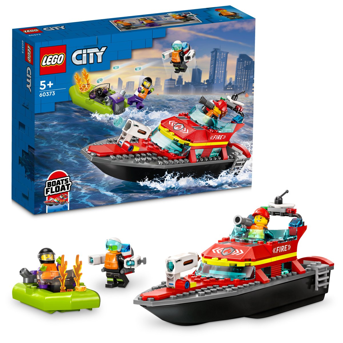 LEGO 60373 LEGO® City 60373 - Feuerwehrboot – Box & Produkt