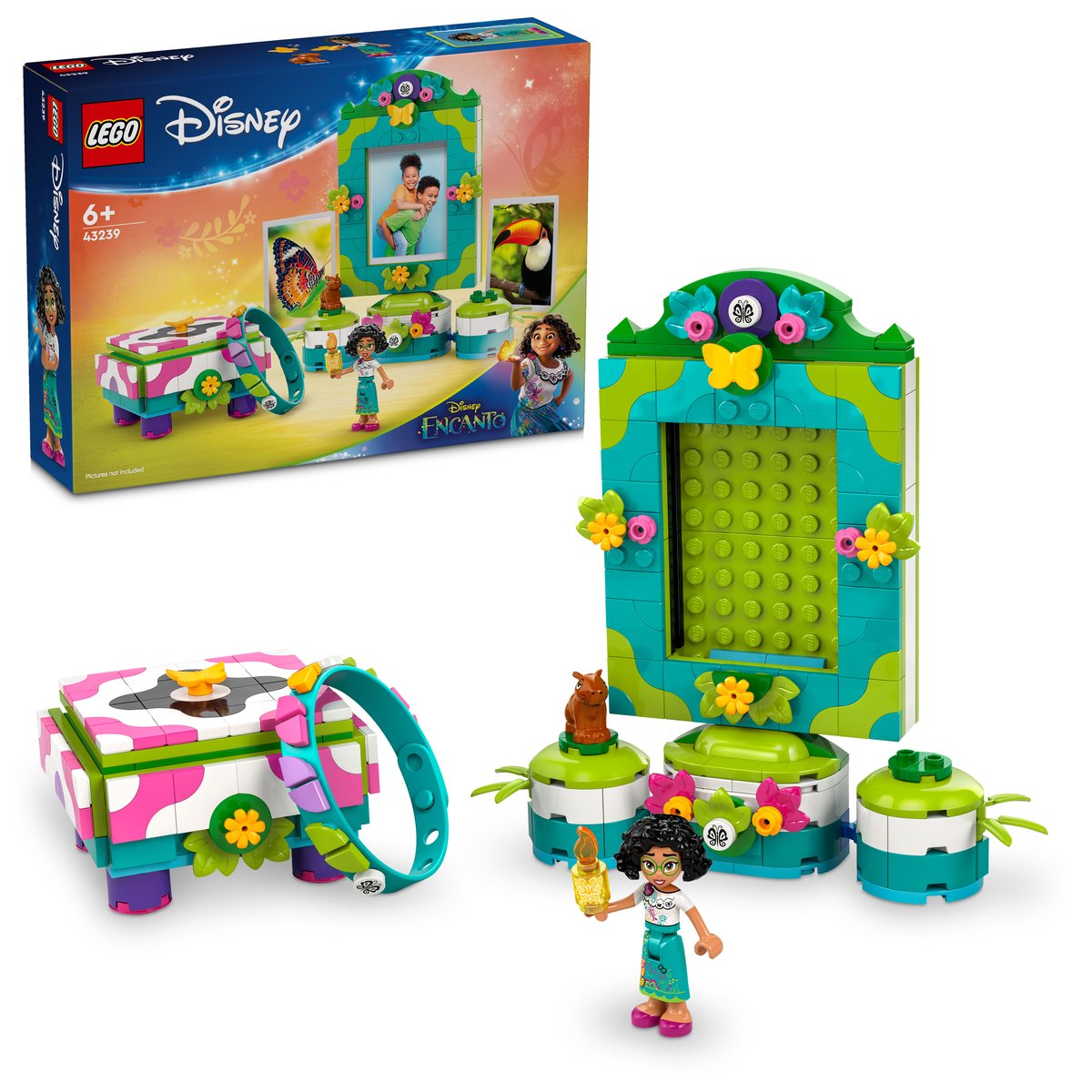 LEGO 43239 LEGO® Disney 43239 - Mirabels Fotorahmen und Schmuckkassette – Box & Produkt