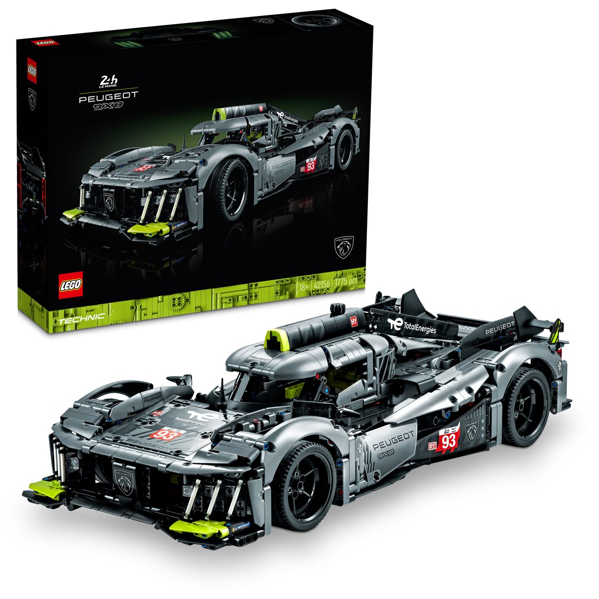 LEGO 42156 LEGO® Technic 42156 - PEUGEOT 9X8 24H Le Mans Hybrid Hypercar – Box & Produkt