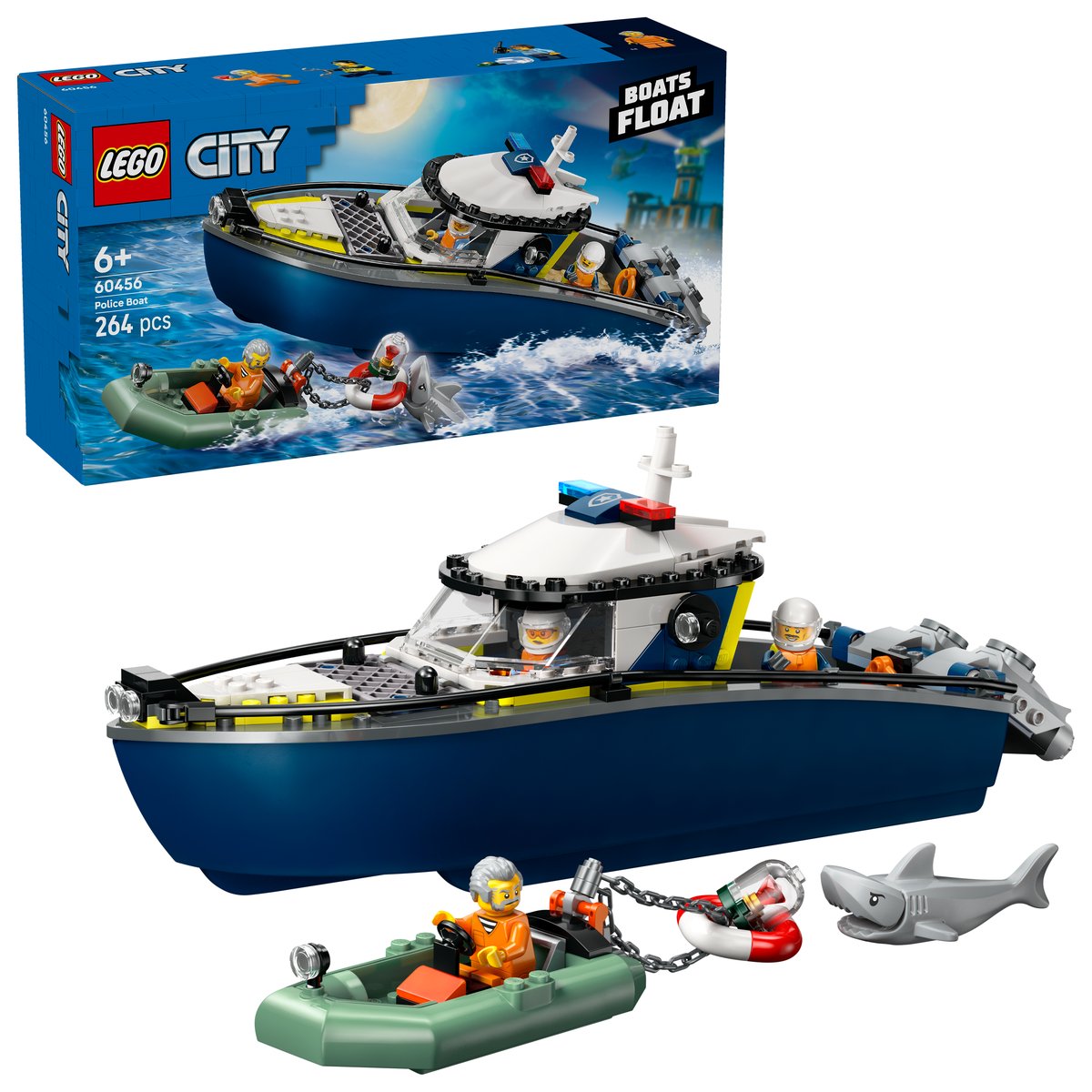 LEGO 60456 LEGO® City 60456 - Verfolgungsjagd im Polizeiboot – Box & Produkt