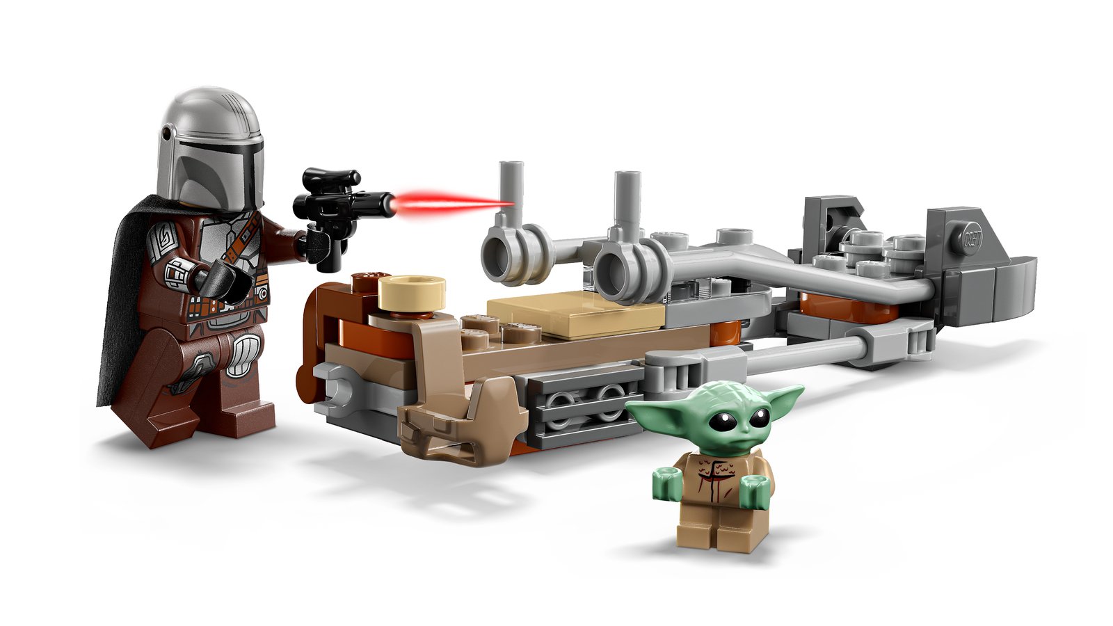 LEGO 75436 LEGO® Star Wars™ 75436 - Der Mandalorianer und Grogu auf ihrem Speeder Bike™ – Detailansicht 2