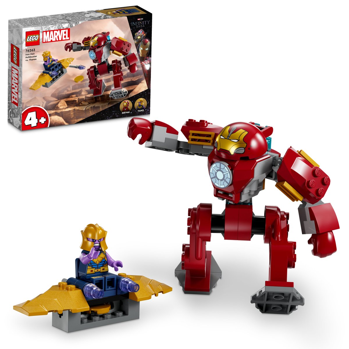 LEGO 76263 LEGO® Marvel 76263 - Iron Man Hulkbuster vs. Thanos – Box & Produkt