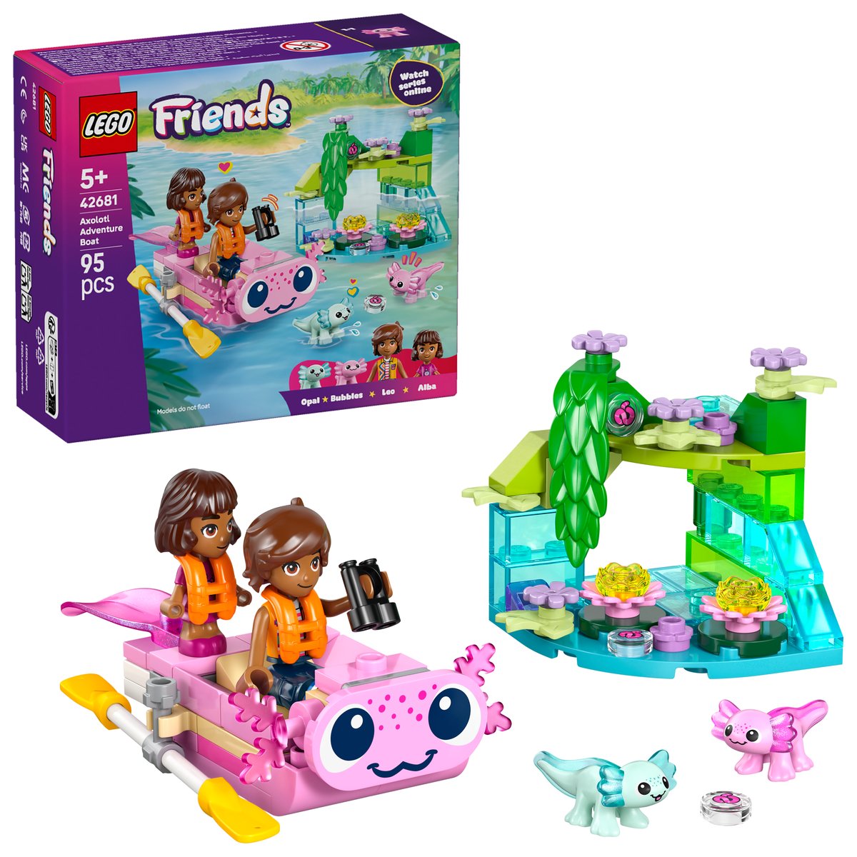 LEGO 42681 LEGO® Friends 42681 - Axolotl-Abenteuerboot – Box & Produkt