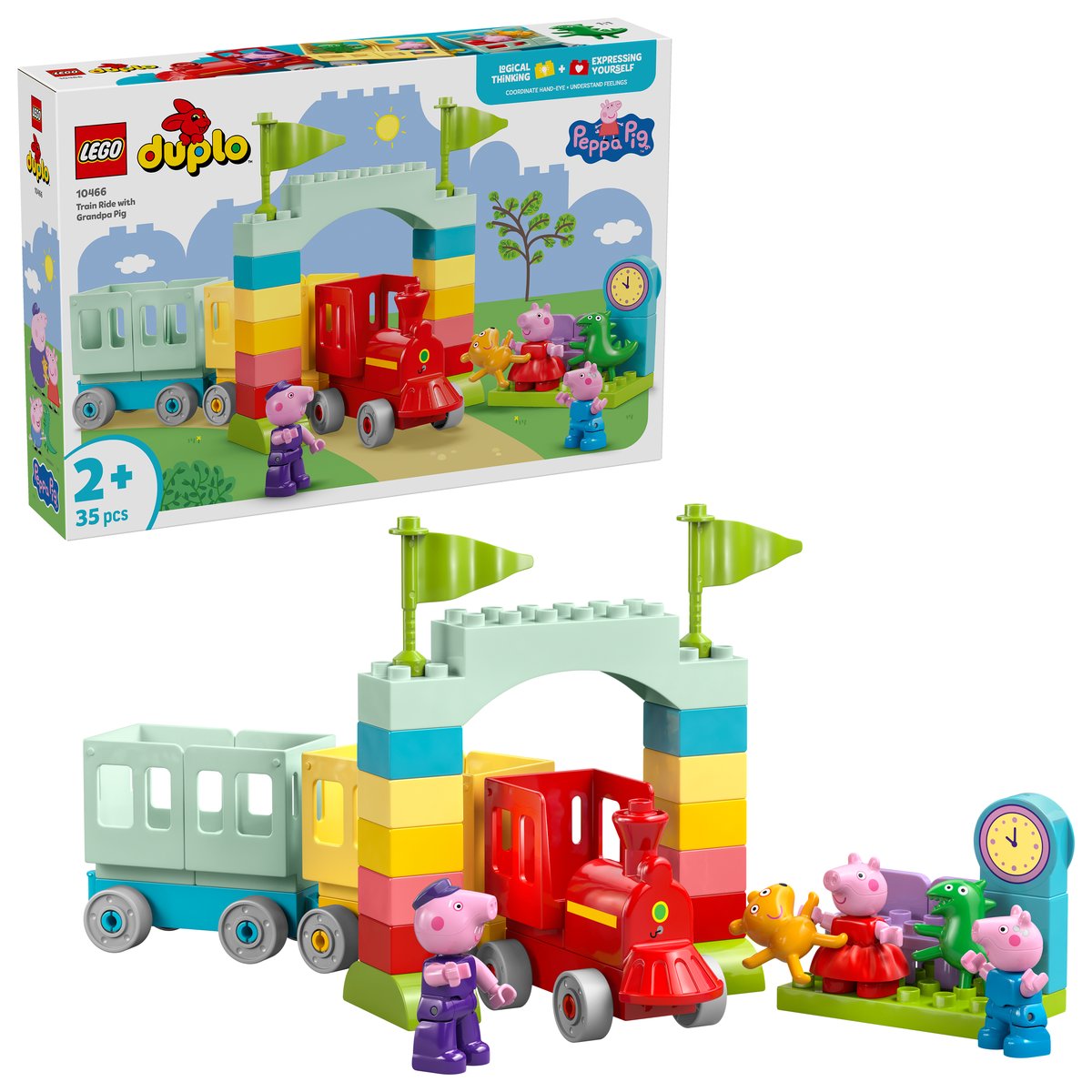 LEGO 10466 LEGO® DUPLO® Peppa Wutz 10466 - Zugfahrt mit Opa – Box & Produkt
