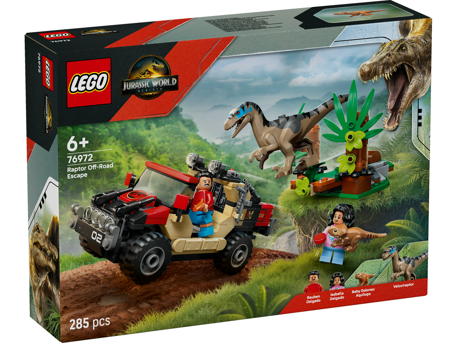 LEGO® Jurassic World 76972 - Raptor: Verfolgungsjagd mit dem Geländewagen