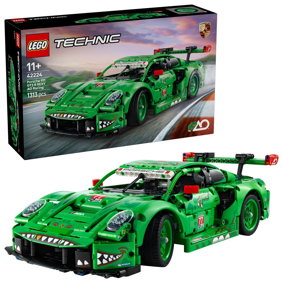LEGO 42224 LEGO® Technic 42224 - Porsche 911 GT3 R REXY AO Racing Rennwagen – Box & Produkt