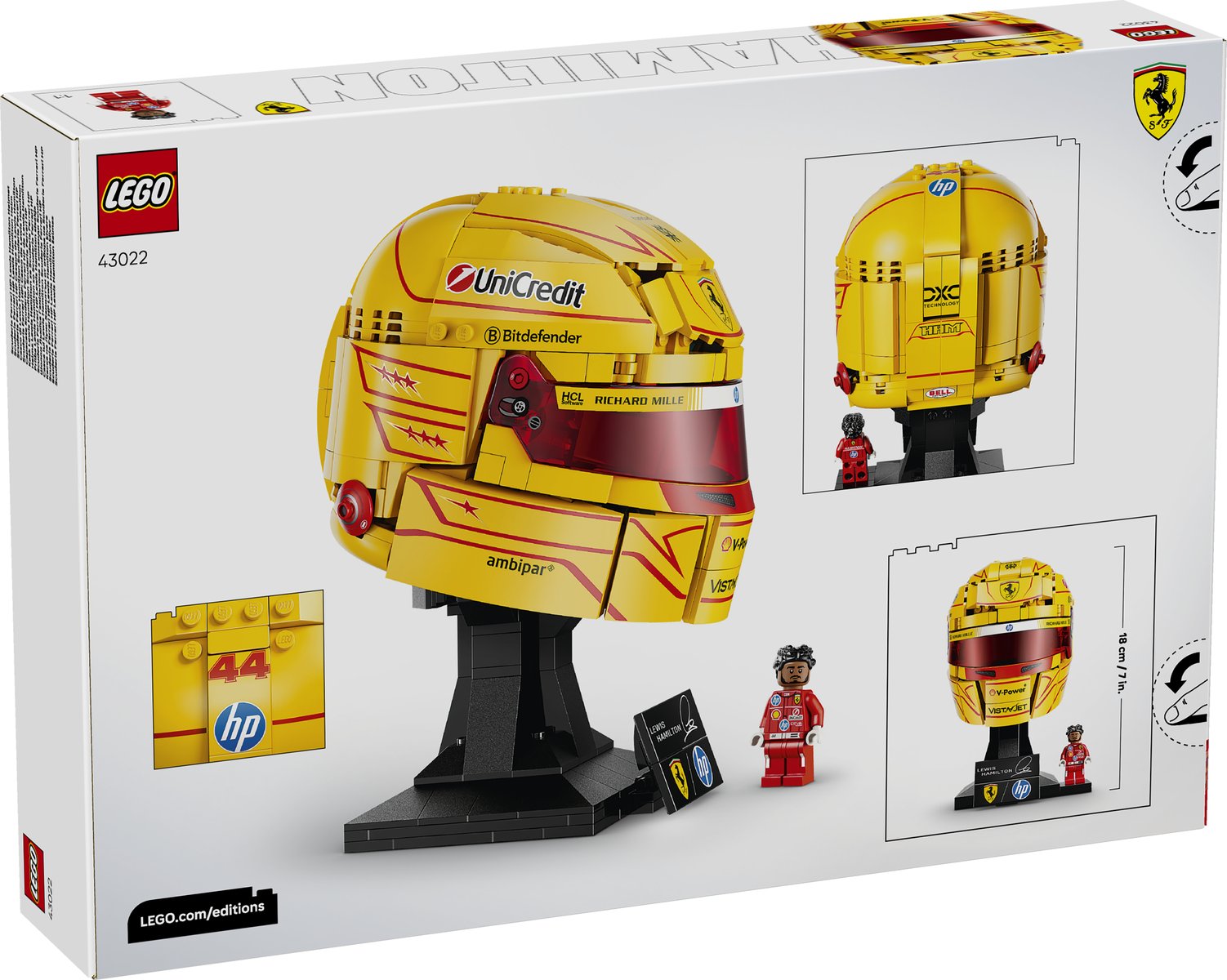 LEGO 43022 LEGO® Editions 43022 - Scuderia Ferrari HP Lewis Hamilton Helm – Verpackung hinten
