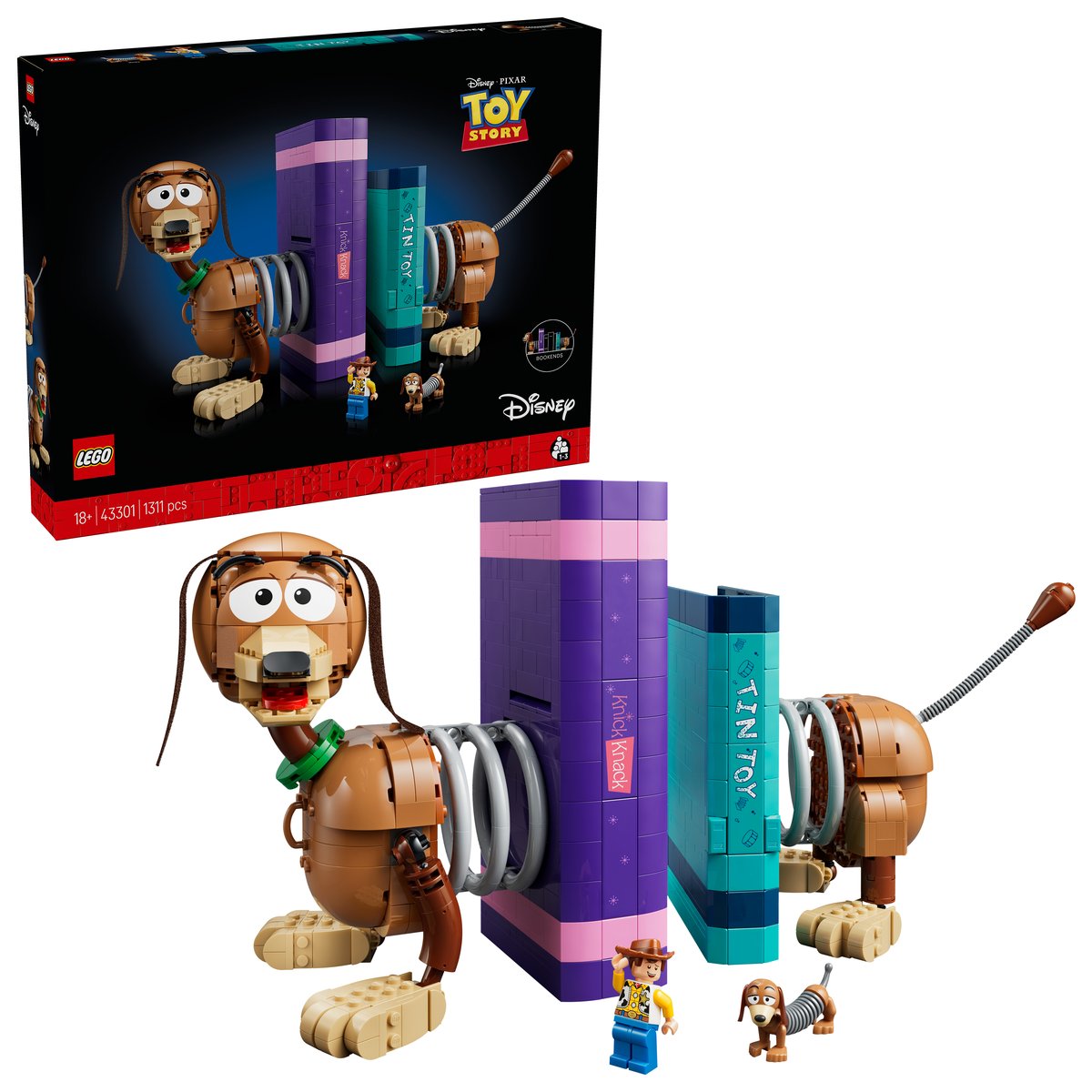 LEGO 43301 LEGO® ǀ Disney and Pixar 43301 - Toy Story: Slinky-Buchstützen – Box & Produkt