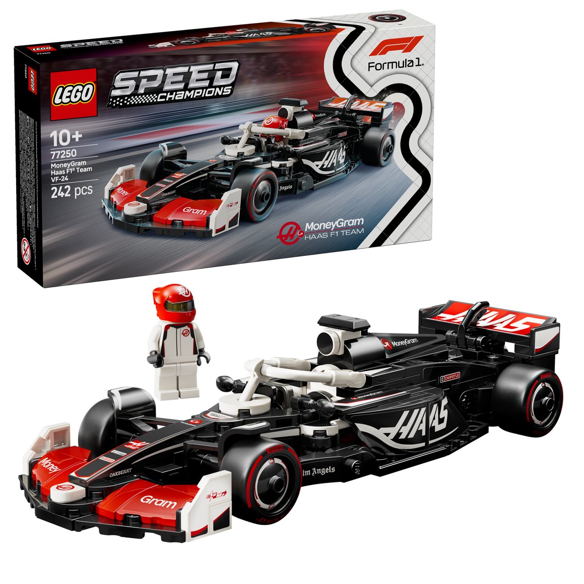 LEGO 77250 LEGO® Speed Champions 77250 - MoneyGram Haas F1® Team VF-24 Rennauto – Box & Produkt