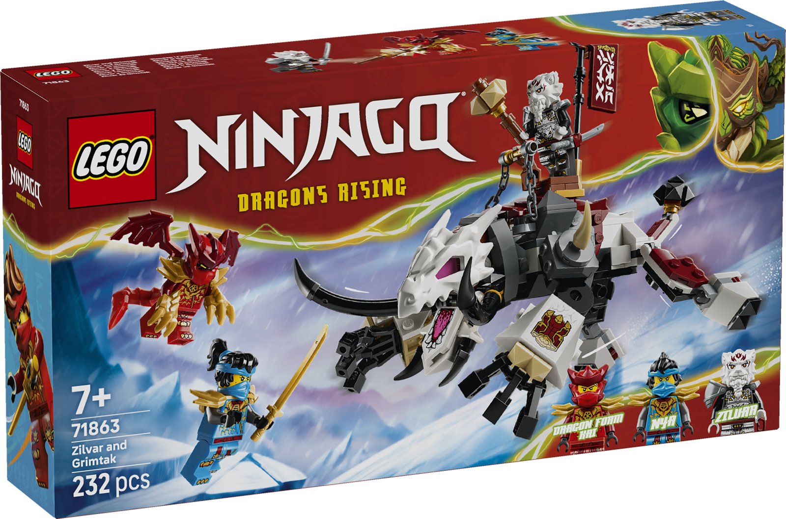 LEGO 71863 LEGO® NINJAGO® 71863 - Zilvar auf seinem Drachentier Grimtak – Verpackung vorne