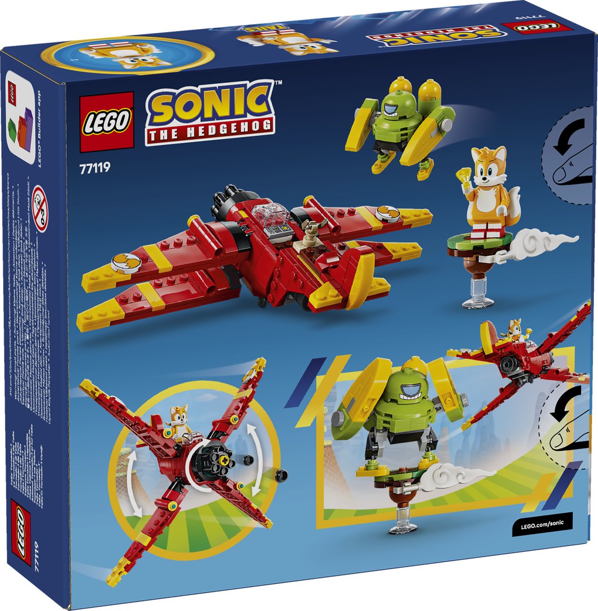 LEGO 77119 LEGO® Sonic the Hedgehog™ Tails‘ Tornado-1 77119 - Tails' Tornado-1 – Verpackung hinten