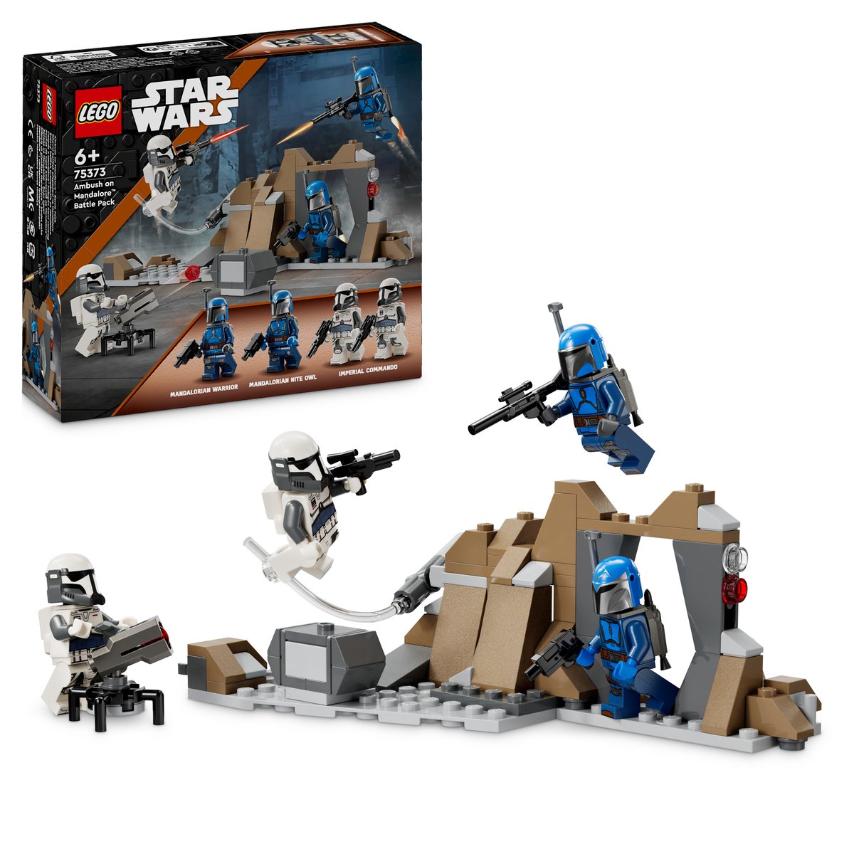 LEGO 75373 LEGO® Star Wars™ 75373 - Hinterhalt auf Mandalore™ Battle Pack – Box & Produkt