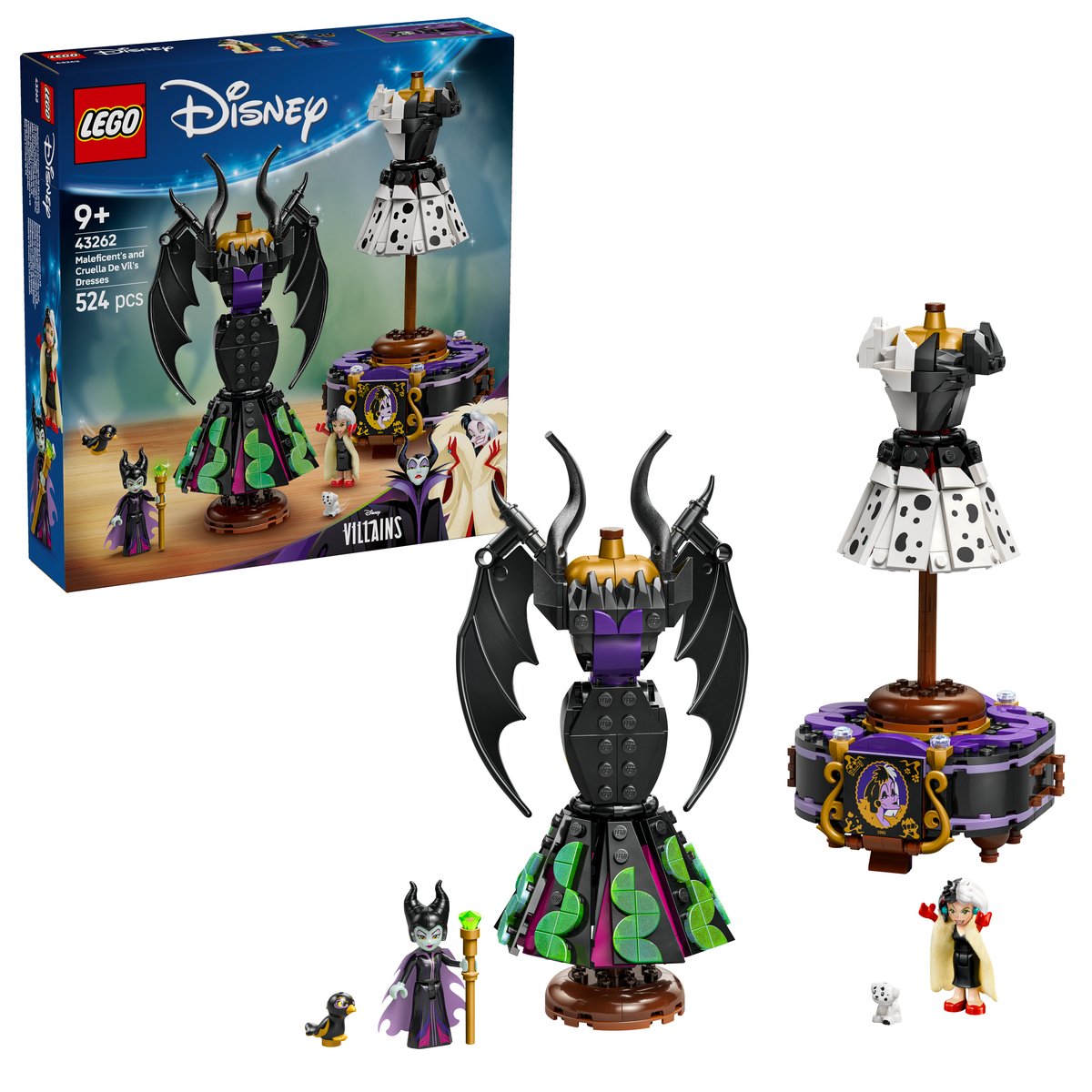 LEGO 43262 LEGO® Disney Classic 43262 - Die Kleider von Malefiz und Cruella De Vil – Box & Produkt