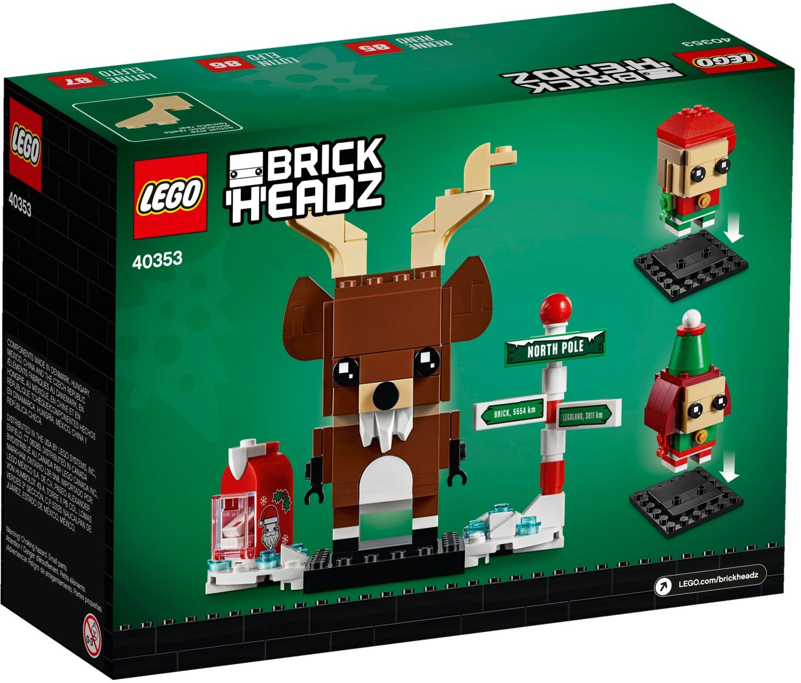 LEGO® BrickHeadz™ 40353 - Rentier und Elfen - Box Back